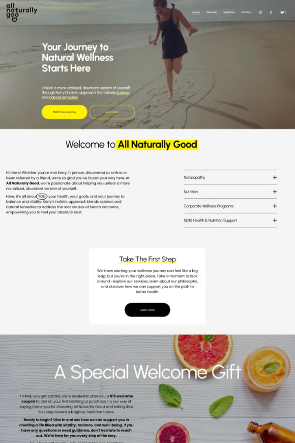 All Naturally Good website example