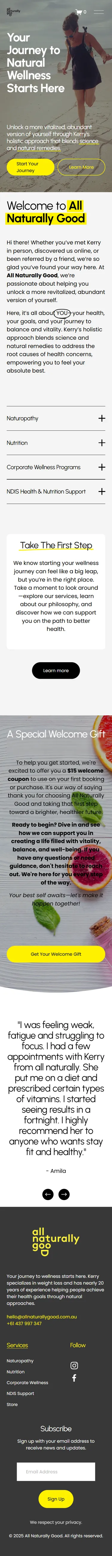 All Naturally Good — mobile view