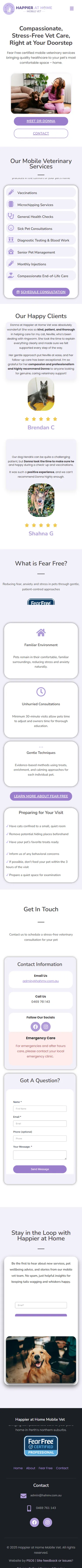 Happier at Home Mobile Vet — mobile view