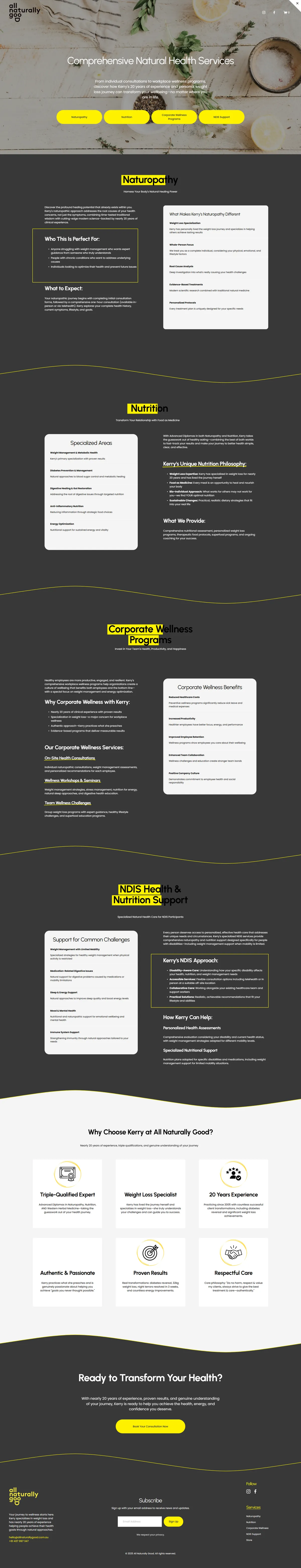 Redesigned services page — each service in its own clear card
