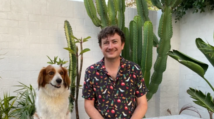 Danny with Cooper the dog