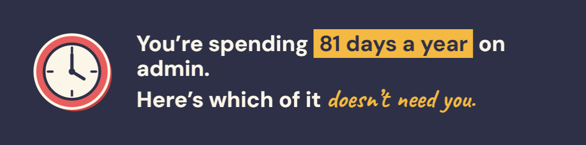 You're spending 81 days a year on admin. Here's which of it doesn't need you.